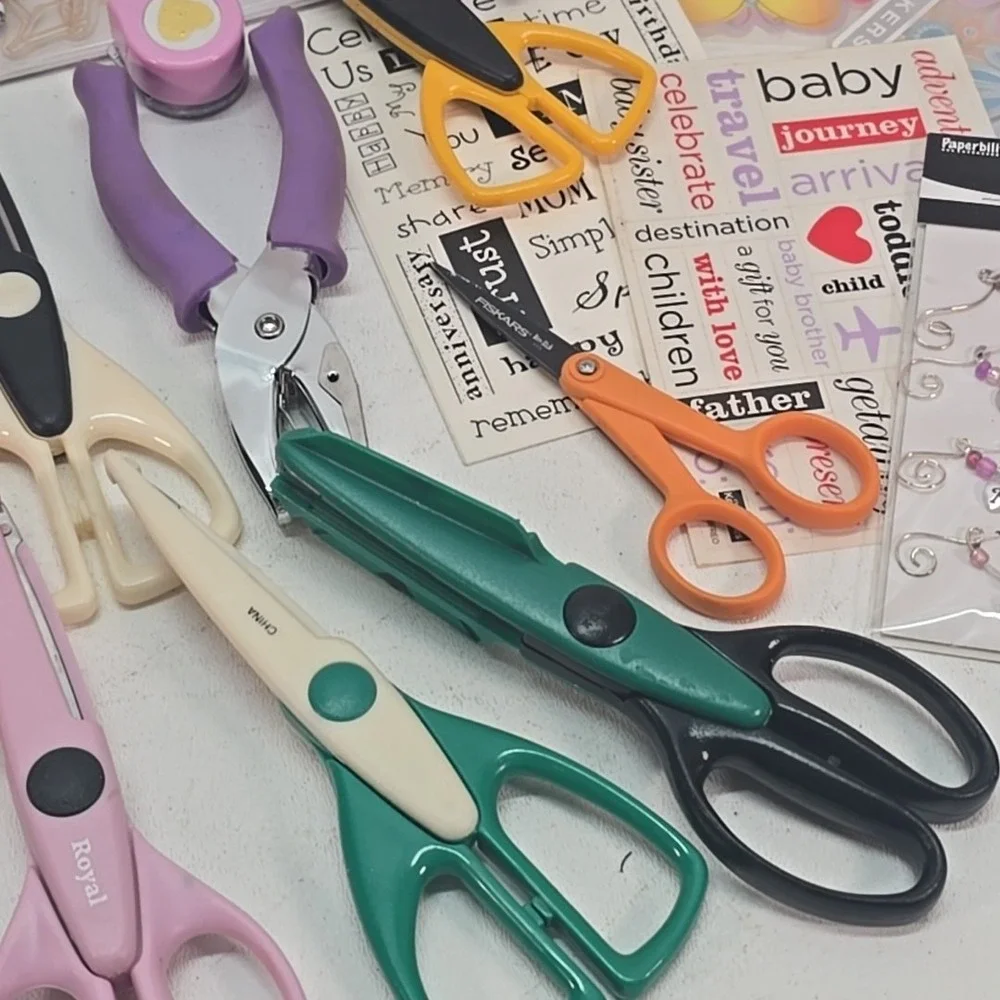 Crafting Lot Creative Scrapbook Punches Corner Wavy Cutters‎ Foil Scissors More